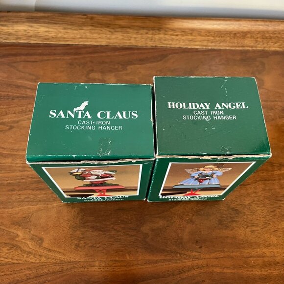 2 Midwest of Cannon Falls Cast-Iron Stocking Hangers Santa Claus & Angel Vintage - Picture 12 of 15
